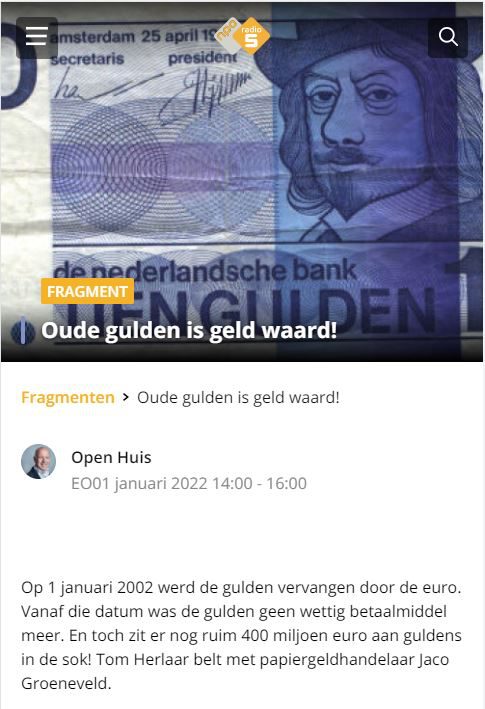 Oude gulden is geld waard